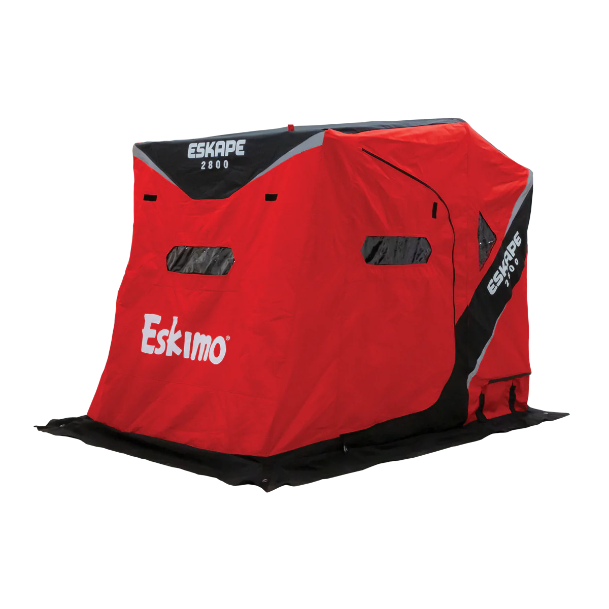 Eskimo Eskape 2800 Insulated 2-3 Person Ice Fishing Side-Door Sled Shelter  with 70-Inch Sled and 2 Swivel Seats, Red/Black, Shelters -  Canada